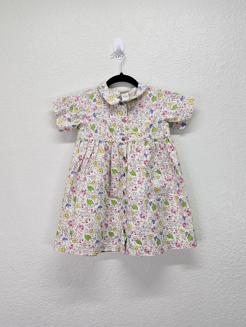 Vtg 1999 Carter's X Yoko Ono John Lennon Animal Print Toddler Girls Dress Sz 5T